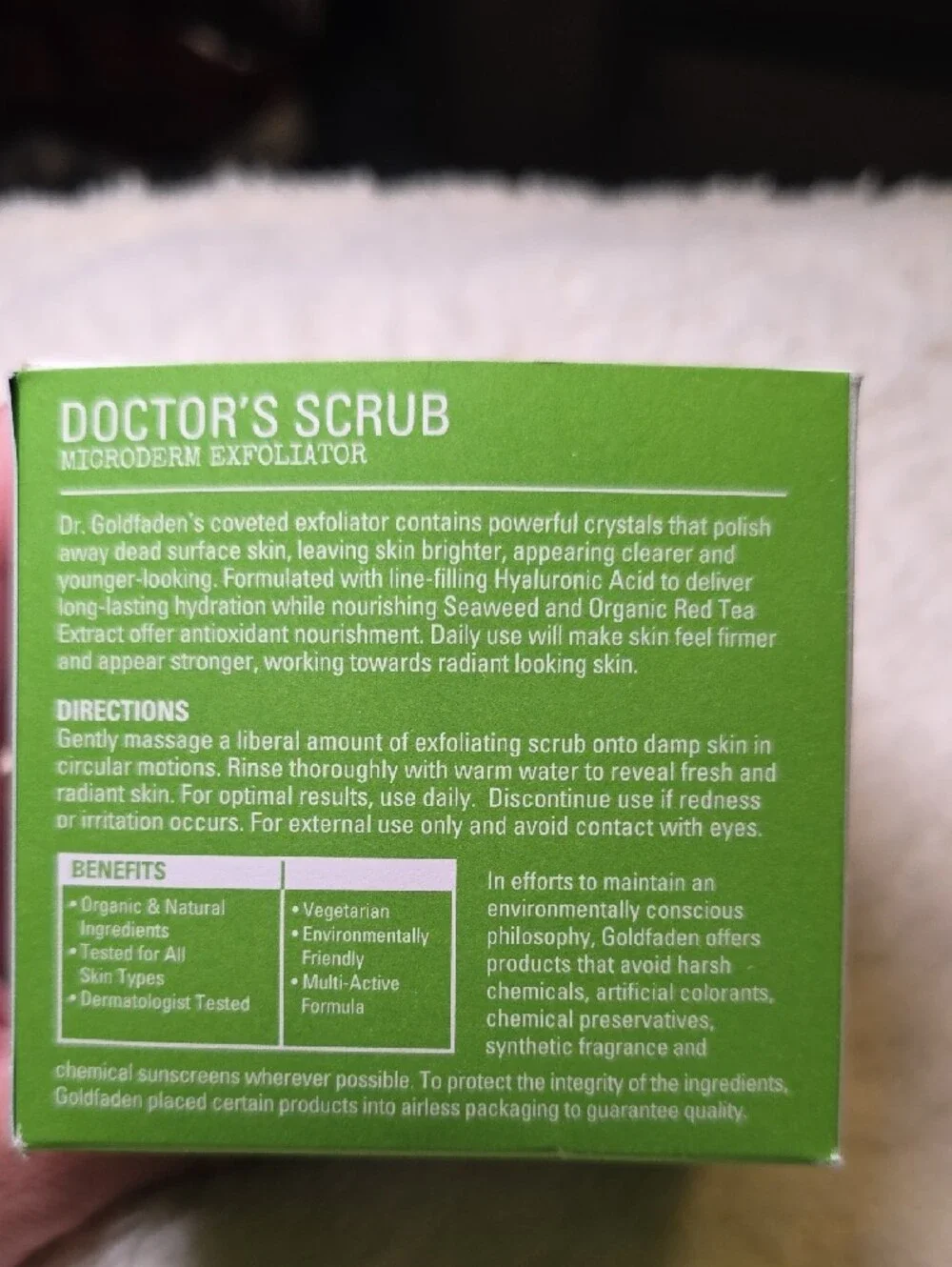 Goldfaden MD Doctor's Scrub Microderm Exfoliator — Green